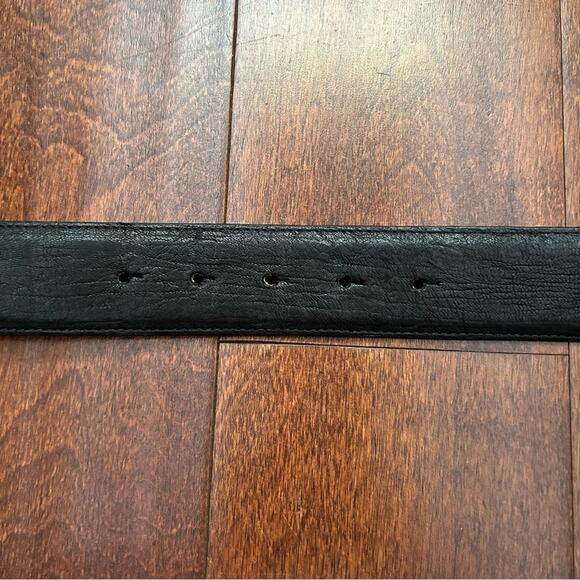 Streets Abound Black Belt with Silver Circle Textured Buckle Made in USA Size 34 - Picture 9 of 14